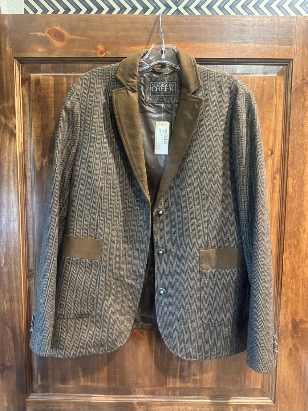 Madison Creek Herringbone Blazer in Brown